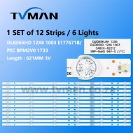 APPLICABLE JVC SANSUI TELEFUNKEN AIM DIXON TV LED BLACKLIGHT 65C9 DLED65HD 12X6 1003 E177671B/PEC 65INCH 6 LED 3V