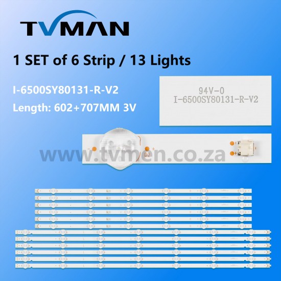 APPLICABLE SONY LED STRIPS KD-65X8000G I-6500SY80131-R-V2 I-6500SY80131-L-V2 65INCH 6PCS 13 LED