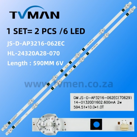LY315-DH2  AX-LED3218P/G  JS-D-AP3216-062EC(70629) UNIVERSAL 32 INCH 6 LED 3V LED LIGHT FOR JVC SANSUI TELEFUNKEN DIXON AIM AIWA BONDSONIC C0BY CONDERE CZ DIGIMARK ECCO FASTRAK FTS FUSSION GOLDSTON HARWA ISTAR ITEL MECCA MORA OMEGA ORION 