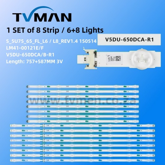 APPLICABLE SAMSUNG TV LED BACKLIGHT UA65JU6800J  S-5U75-65_FL-L8-REV1.4 LM41-00121F/E
