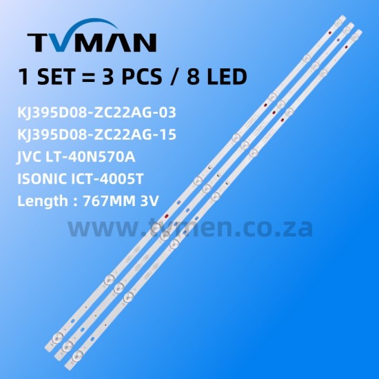 APPLICABLE JVC LT-40N570A V400HJ6PE1 LED TV LED KJ395D08-ZC22AG-03A 40INCH 8LED 766MM 3V 
