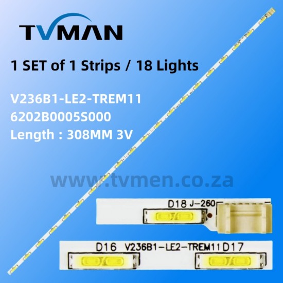 APPLICABLE SINOTEC SKYWORTH 24 INCH LED TV STRIPS 24E600E V236B1-LE2-TREM11 V236BJ1-LE2 18LED 3V