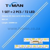 Applicable HISENSE 55S7 HZ55E8A LED STRIPS Hisense_55_55s5_2x72_4014c_9s4P*2 RE 55INCH 72LED 6V