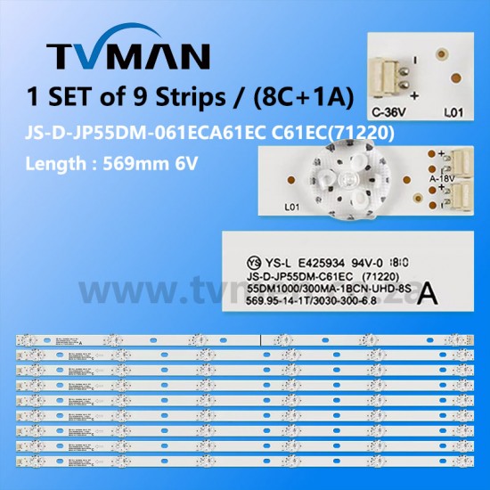 E55DU1000 55DM1000 JS-D-JP55DM-C61EC A61EC 061EC 55INCH 6LED 6V