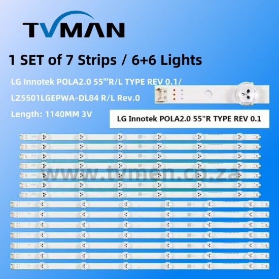 APPLICABLE LG 55LA6200-CN 55LN5400-CN LED STRIPS innotek POLA2.0 55INCH 12LED 3V