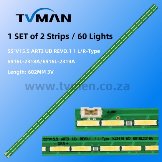 APPLICABLE LG 55UH615T-DB LED LIGHT 55UH617T-TB LED STRIPS 6922L-0159A 55 V15.5 ART3 60LED 3V