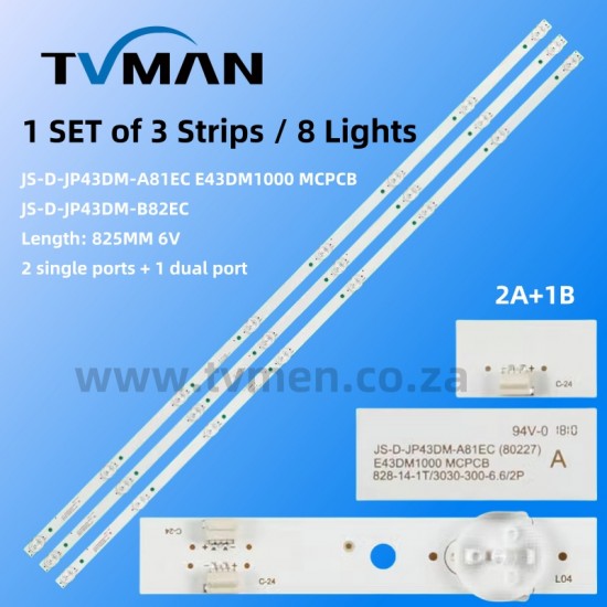 43S1A T43 43X600 LED STRIPS JS-D-JP43DM-A81EC B82EC 43INCH 8LED 6V