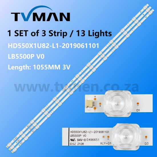 APPLICABLE HISENSE 55R6E3 55H78G HD550X1U82-L1-2019061101 LB5500P V0 55INCH 13LED 3V