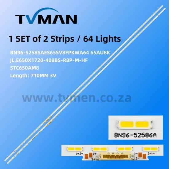 APPLICABLE SAMSUNG 65AU8K UA65AU8000 UE65AU8000 TV LED STRIPS BN96-52586A 64LED 3V