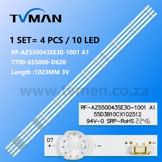 APPLICABLE SINOTEC SKYWORTH  RF-AZ550E30-0601B-12/0501A-12 YAL13-0053030 55INCH 10LED 3V