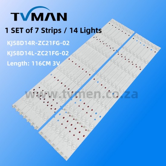 EHT58H16 KJ58D14R-ZC21FG-02 KJ58D14L 58INCH  14LED 3V