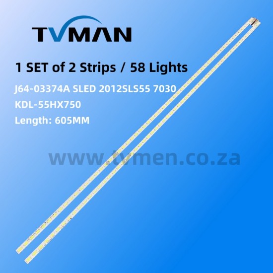 APPLICABLE SONY KDL-55HX750 LED STRIPS LJ64-03374A SLED 2012SLS55 7030 58R 55INCH 58LED 3V