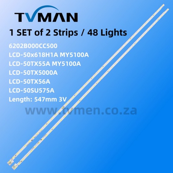 LCD-50TX55A MY5100A  6202B000CC500 6202B000CD500 50INCH 48LED 3V