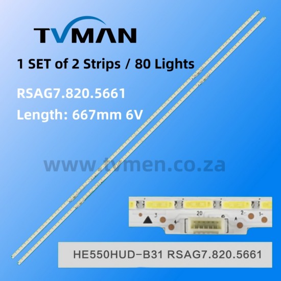 APPLICABLE HISENSE LED55K680X3U LED STRIPS RSAG7.820.5661 HE550HD-B31 55INCH 80LED 