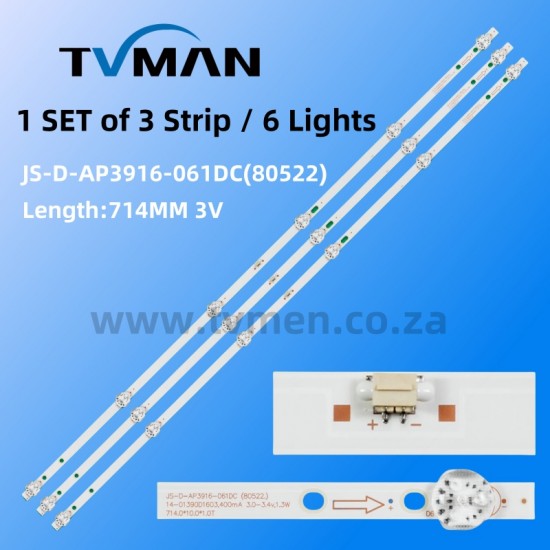 LY400-DH01 LY400-DH2 LED STRIPS JS-D-AP3916-061DC(80522) 40INCH 6LED 